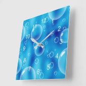 Belle bulles bleues design avec horloge blanche vi (Angle)