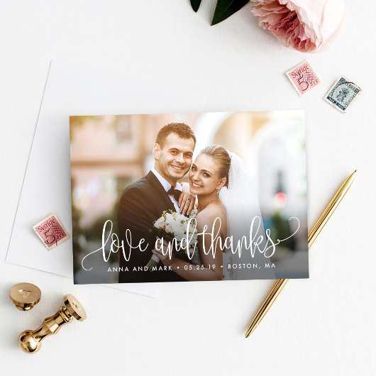 Belle calligraphie Carte de remerciements DE COULE