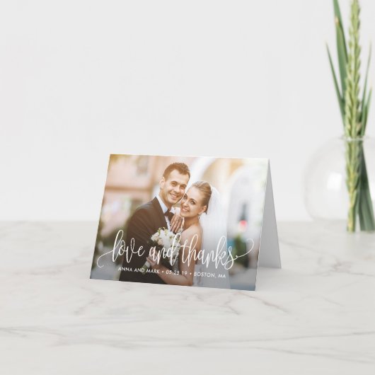 Belle calligraphie Carte de remerciements DE COULE (Devant)