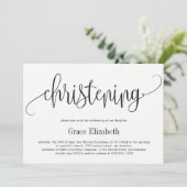 Belle Calligraphie Christening Invitation (Debout devant)
