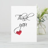 Belle calligraphie Coeur rouge Mariage Merci (Debout devant)