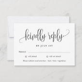 Belle calligraphie COULEUR MODIFIABLE Carte RSVP L (Devant)