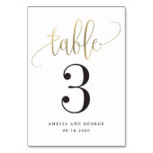 Belle calligraphie Faux Gold Foil Numéro de table (Dos)