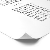 Belle Calligraphie Faux Gold Seing Chart Poster (Coin)