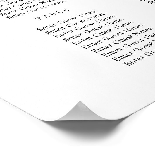 Belle Calligraphie Faux Gold Seing Chart Poster (Coin)