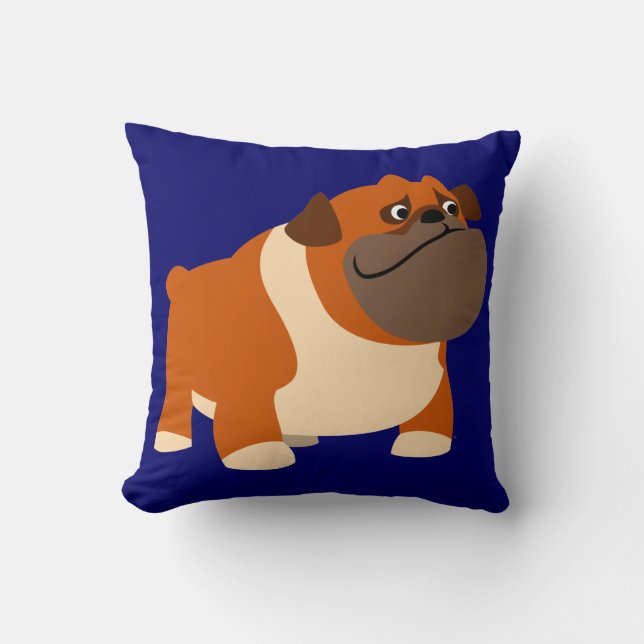 Belle caricature anglaise Coussin Bulldog (Recto)