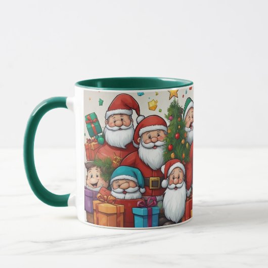 Belle caricature de Noël Santa Clause Mug (Gauche)