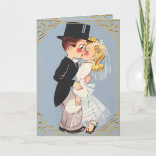 Belle caricature mariage invitation couple et rsvp