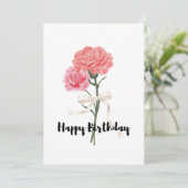 Belle Carnation rose Bouquet Carte Anniversaire (Debout devant)