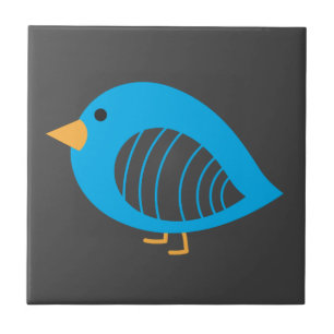 Belle carreaux de céramique colorés d'oiseaux curi