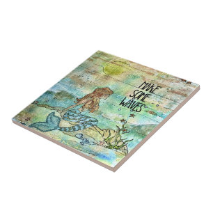 Belle Carreaux en Céramique de Sirène Faisant des