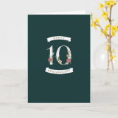 Belle carte 10e anniversaire des chiffres floraux (Fleur jaune)