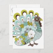 Belle carte 2 de la Turquie de bon thanksgiving (Devant / Derrière)