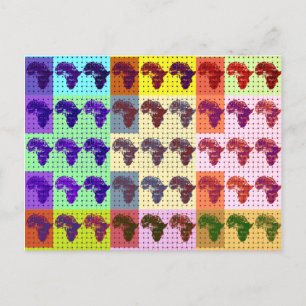 Belle carte africaine À damiers Pap art ethnique