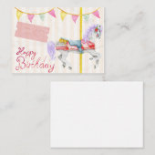 Belle Carte Anniversaire Avec Carrousel (Devant / Derrière)