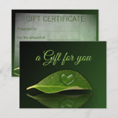 Belle Carte Cadeau En Forme De Coeur Droplet Feuil (Devant / Derrière)