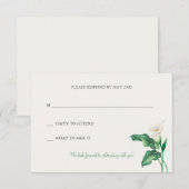 Belle carte Calla Lily RSVP (Devant / Derrière)