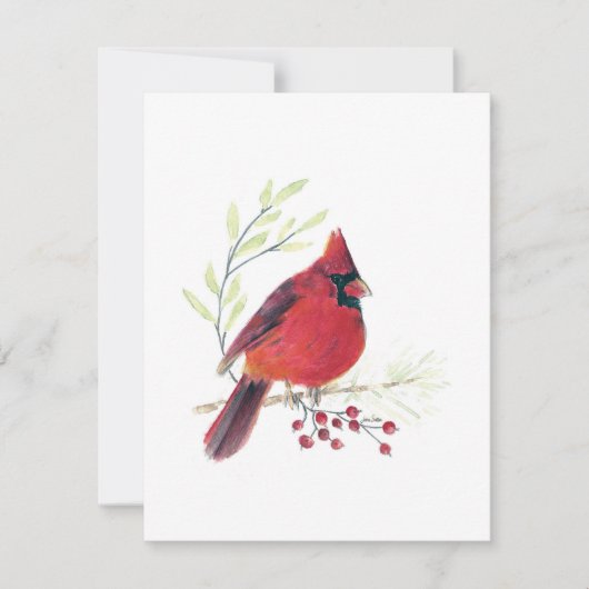 Belle carte Cardinal Rouge (Devant)