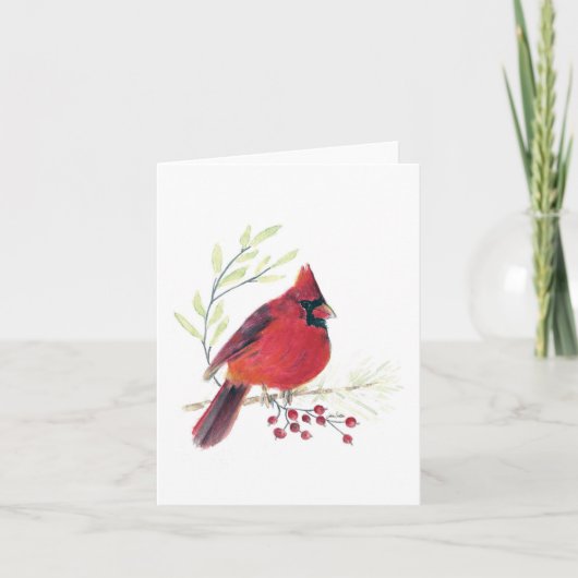 Belle carte Cardinal Rouge (Devant)