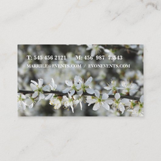 Belle carte d'affaires fleurie (Dos)