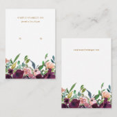 Belle carte d'affichage à oreilles florales violet (Devant / Derrière)