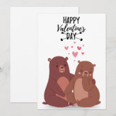 Belle carte d'amour pour l'ours pour la Saint Vale (Devant / Derrière)