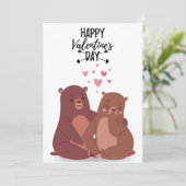 Belle carte d'amour pour l'ours pour la Saint Vale (Debout devant)