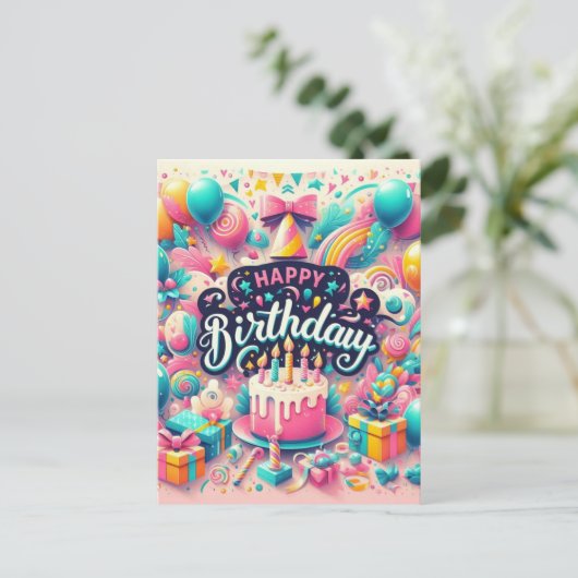 Belle carte d'anniversaire (Debout devant)