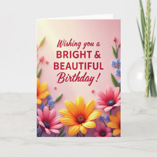 Belle carte d'anniversaire à l'écriture soignée