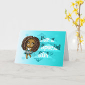 Belle Carte d'Anniversaire Africaine Américaine (Fleur jaune)