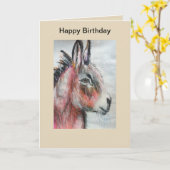 Belle carte d'anniversaire d'âne multicolore (Fleur jaune)