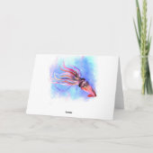 Belle carte d'anniversaire de calmar couleur (Dos)