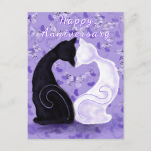 Belle Carte d'Anniversaire de Chat Love Couple