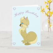 Belle carte d'anniversaire de chats (Fleur jaune)