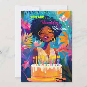 Belle carte d'anniversaire de la Reine noire