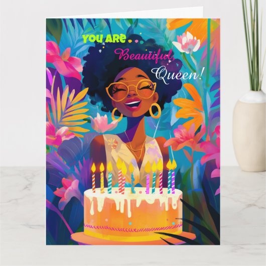Belle carte d'anniversaire de la Reine noire (Devant)