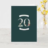 Belle carte d'anniversaire des chiffres floraux 20 (Fleur jaune)