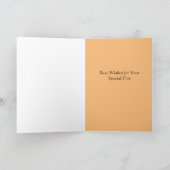 Belle carte d'anniversaire en or et paillettes. (Intérieur)