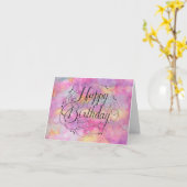 Belle carte d'anniversaire en pastel d'aquarelle (Fleur jaune)