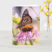 Belle carte d'anniversaire papillon (Fleur jaune)