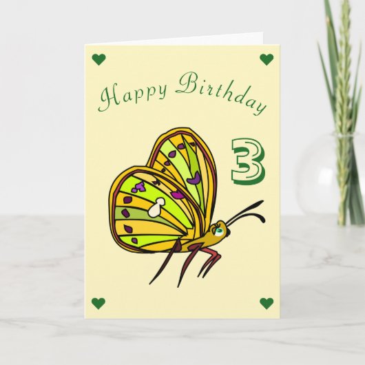 Belle carte d'anniversaire papillon - personnalisa (Devant)