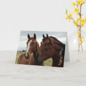 Belle carte d'anniversaire personnalisée Cheval (Fleur jaune)