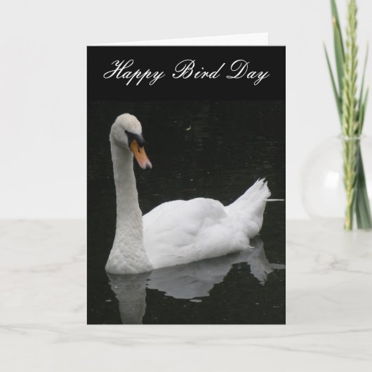 Belle carte d'anniversaire personnalisée du cygne  (Devant)