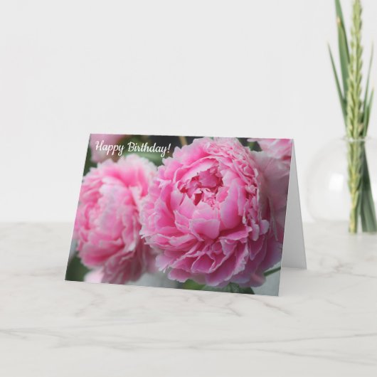 Belle carte d'anniversaire Pink Peony (Devant)