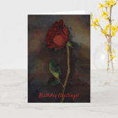 Belle carte d'anniversaire Red Rose Artsy (Fleur jaune)