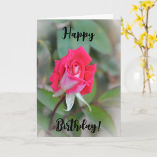 Belle carte d'anniversaire Rose Bud rose