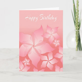 Belle carte d'anniversaire rose Floral Abstrait