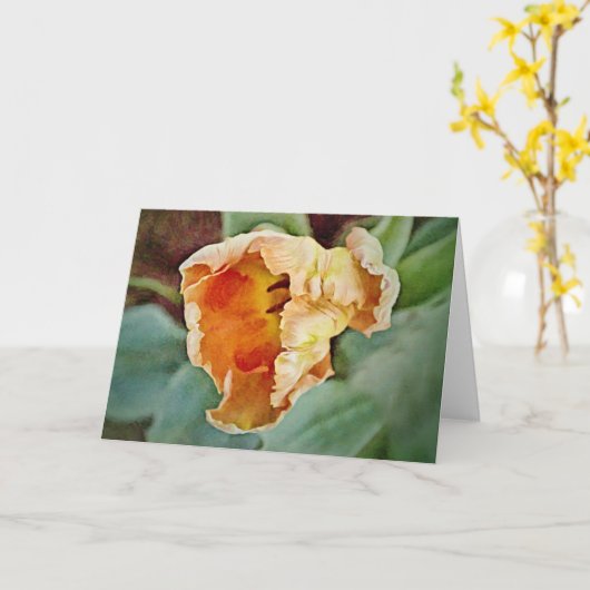 Belle carte d'art orangé Tulip (Fleur jaune)