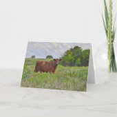 Belle carte d'art Red Angus Cow Farm (Devant)