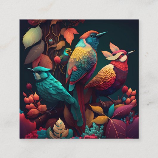 Belle carte de boîtier aux oiseaux colorés (Devant)